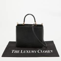 Dolce & Gabbana Black Leather Miss Sicily Shopper Tote
