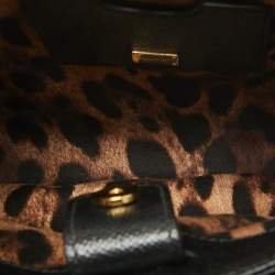 Dolce & Gabbana Black Leather Miss Sicily Shopper Tote
