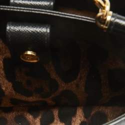 Dolce & Gabbana Black Leather Miss Sicily Shopper Tote