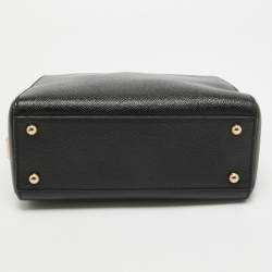 Dolce & Gabbana Black Leather Miss Sicily Shopper Tote