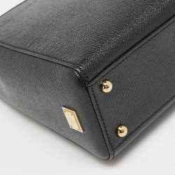 Dolce & Gabbana Black Leather Miss Sicily Shopper Tote