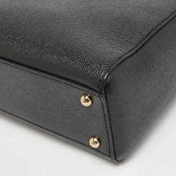 Dolce & Gabbana Black Leather Miss Sicily Shopper Tote