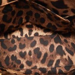 Pre Owned حقيبة دولتشي أند غابانا يد علوية ميس مونيكا صغيرة جلد نقش سحلية بنية شوكو