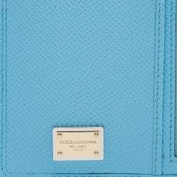 Pre Owned Dolce & Gabbana Navy Blue Leather Zip Long Card Holder