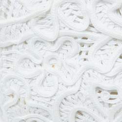 Pre Owned Dolce & Gabbana White Fabric Cordonetto Lace Medium Sicily Cordonetto Top Handle Bag