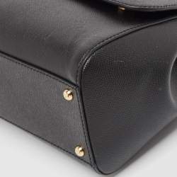 Pre Owned Dolce & Gabbana Black Leather Regular Miss Sicily Top Handle Bag