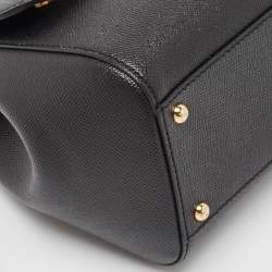Pre Owned Dolce & Gabbana Black Leather Regular Miss Sicily Top Handle Bag