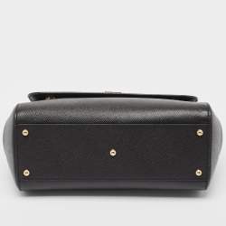 Pre Owned Dolce & Gabbana Black Leather Regular Miss Sicily Top Handle Bag