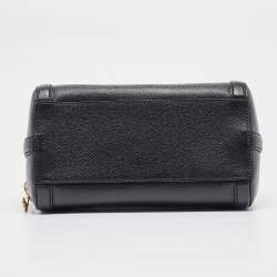 Pre Owned Dolce & Gabbana Black Leather Padlock Top Handle Bag