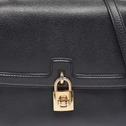 Pre Owned Dolce & Gabbana Black Leather Padlock Top Handle Bag