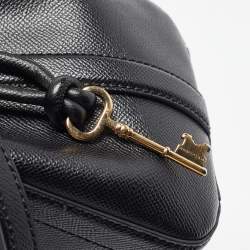 Pre Owned Dolce & Gabbana Black Leather Padlock Top Handle Bag
