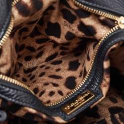 Pre Owned Dolce & Gabbana Black Leather Large Miss Sicily Top Handle Bag