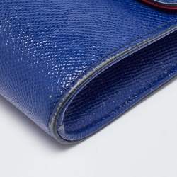 Pre Owned Dolce & Gabbana Blue Leather Padlock Chain Shoulder Bag