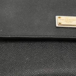 Pre Owned Dolce & Gabbana Black Leather Medium Miss Sicily Top Handle Bag