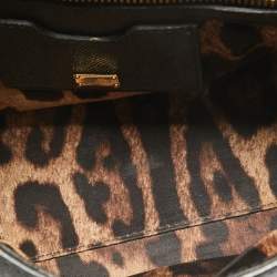 Pre Owned Dolce & Gabbana Black Leather Medium Miss Sicily Top Handle Bag