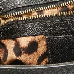 Pre Owned Dolce & Gabbana Black Leather Medium Miss Sicily Top Handle Bag