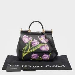 مملوكة مسبقًا حقيبة دولتشي أند غابانا ميس سيسيلي جلد أزرق بيد علوية متوسطة