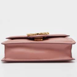 Pre Owned Dolce & Gabbana Old Rose Leather DG Amore Shoulder Bag