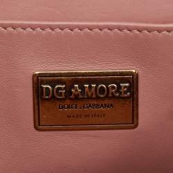 Pre Owned Dolce & Gabbana Old Rose Leather DG Amore Shoulder Bag
