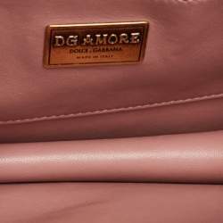Pre Owned Dolce & Gabbana Old Rose Leather DG Amore Shoulder Bag