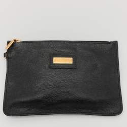 Pre Owned Dolce & Gabbana Black Leather and Raffia Miss Sicily Top Handle Bag