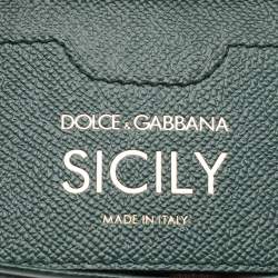 Pre Owned Dolce & Gabbana Green Leather Medium Miss Sicily Top Handle Bag