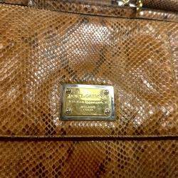 Dolce & Gabbana Sicily Python Leather Handbag