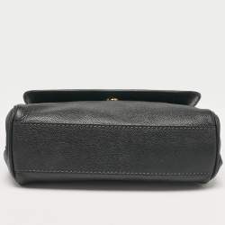 Pre Owned Dolce & Gabbana Black Leather Small Miss Sicily Top Handle Bag