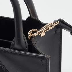 Pre Owned Dolce & Gabbana Black Leather Mini DG Daily Tote