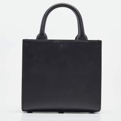 Pre Owned Dolce & Gabbana Black Leather Mini DG Daily Tote