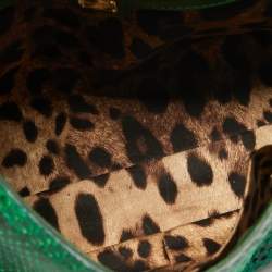 Pre Owned Dolce & Gabbana Green Python Medium Miss Sicily Top Handle Bag