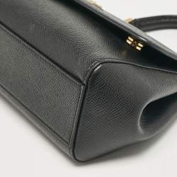 Pre Owned Dolce & Gabbana Black Leather Small Miss Sicily Top Handle Bag