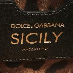 Pre Owned Dolce & Gabbana Black Leather Small Miss Sicily Top Handle Bag