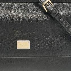Pre Owned Dolce & Gabbana Black Leather Small Miss Sicily Top Handle Bag