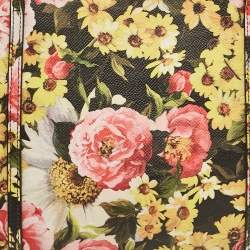 Pre Owned Dolce & Gabbana Multicolor Floral Print Leather Miss Escape Tote