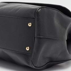 Pre Owned Dolce & Gabbana Black Leather Large Miss Sicily Top Handle Bag