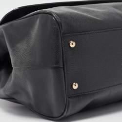 Pre Owned Dolce & Gabbana Black Leather Large Miss Sicily Top Handle Bag