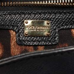Pre Owned Dolce & Gabbana Black Leather Large Miss Sicily Top Handle Bag