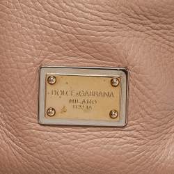 Dolce & Gabbana Beige Leather Miss Sicily Soft Top Handle Bag