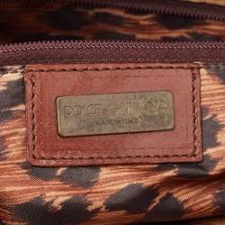 Pre Owned Dolce & Gabbana Brown Suede Flap Top Handle Bag