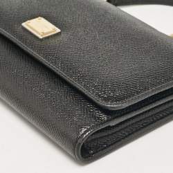 Pre Owned Dolce & Gabbana Black Leather Miss Sicily Von Wallet on Chain