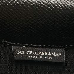 Pre Owned Dolce & Gabbana Black Leather Miss Sicily Von Wallet on Chain