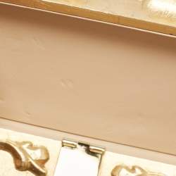 Dolce & Gabbana Gold  Acrylic Mirrored Baroque Dolce Box Bag