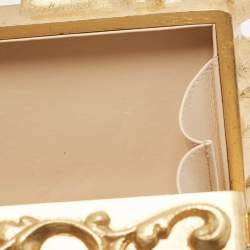 Dolce & Gabbana Gold  Acrylic Mirrored Baroque Dolce Box Bag