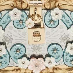 Dolce & Gabbana Gold  Acrylic Mirrored Baroque Dolce Box Bag