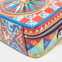 Pre Owned Dolce & Gabbana Multicolor Leather Teatro dei Pupi Dolce Box Top Handle Bag