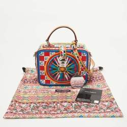 Pre Owned Dolce & Gabbana Multicolor Leather Teatro dei Pupi Dolce Box Top Handle Bag