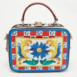 Pre Owned Dolce & Gabbana Multicolor Leather Teatro dei Pupi Dolce Box Top Handle Bag