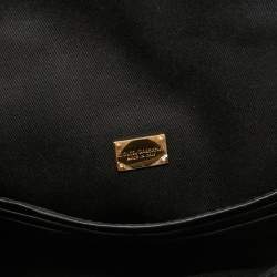 Pre Owned Dolce & Gabbana Black/Brown Leopard Print Coated Canvas and Leather Mini Miss Sicily Bag
