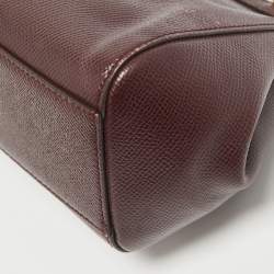 Pre Owned Dolce & Gabbana Burgundy Leather Mini Miss Sicily Top Handle Bag